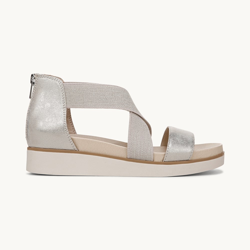 LifeStride Giselle Strappy Sandal - Taupe Faux Leather