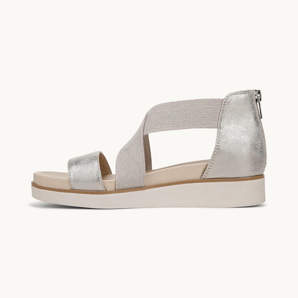 LifeStride Giselle Strappy Sandal - Taupe Faux Leather