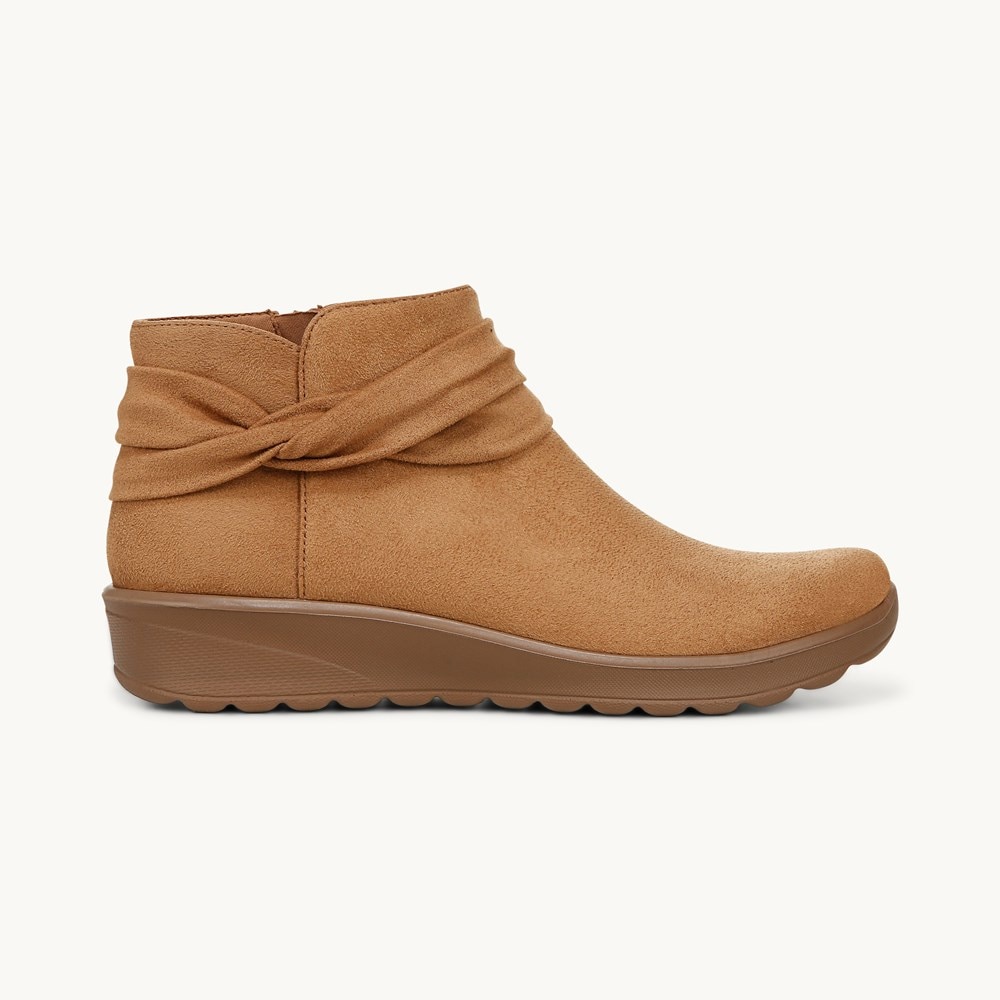 LifeStride Gemma Ankle Bootie - Whiskey Tan Microfiber