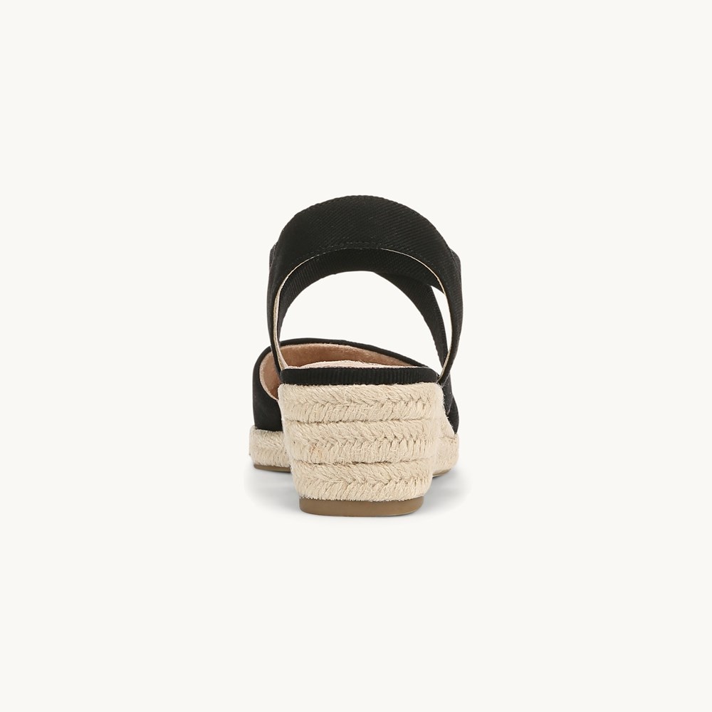 LifeStride Kimball Espadrille Wedge - Black Fabric