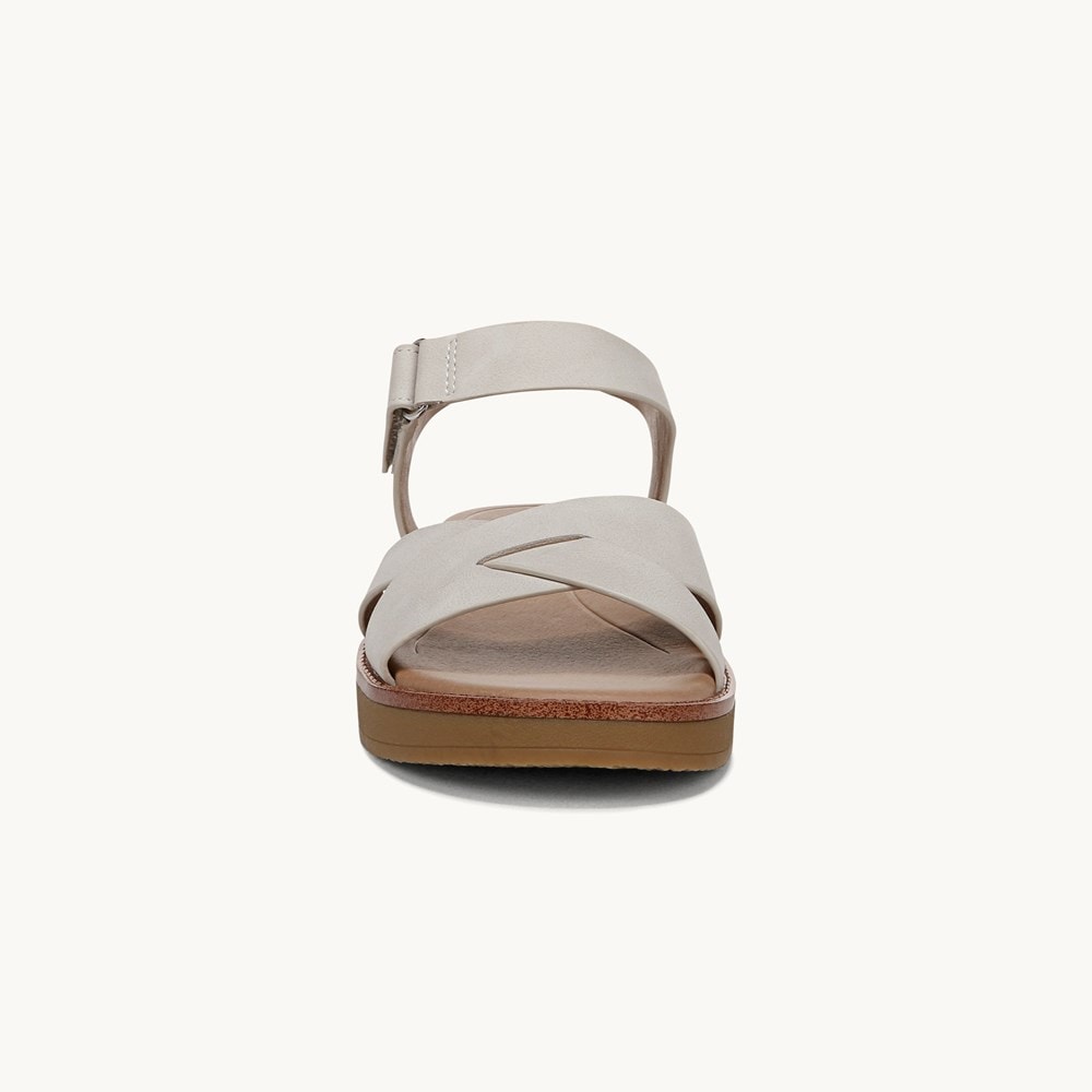 LifeStride Wren Strappy Sandal - Stone Faux Leather