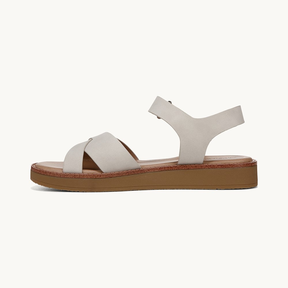LifeStride Wren Strappy Sandal - Stone Faux Leather
