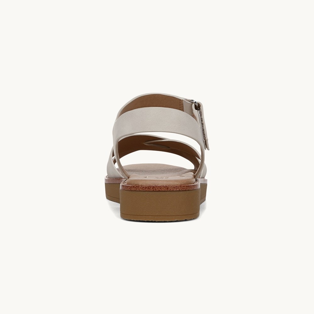 LifeStride Wren Strappy Sandal - Stone Faux Leather