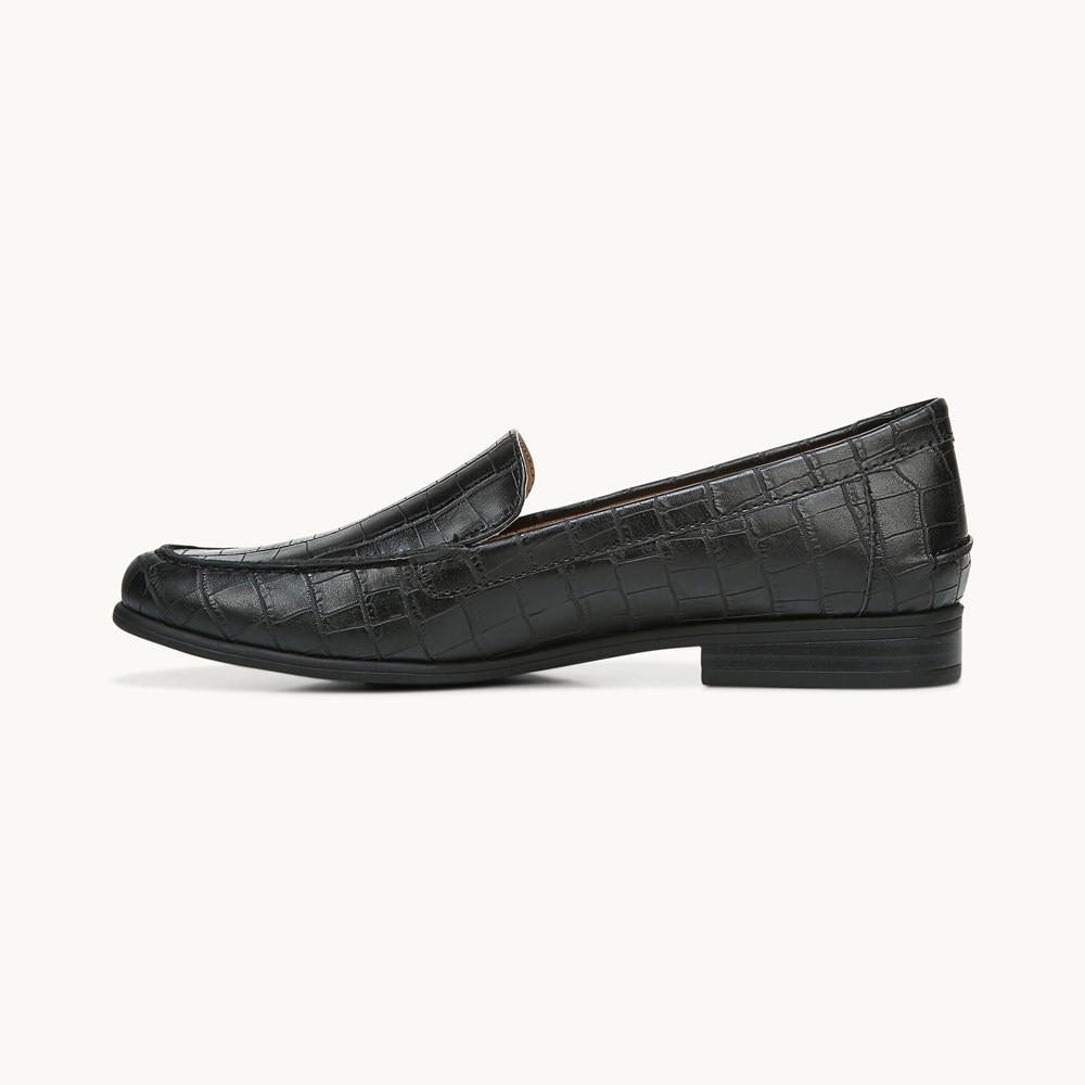 LifeStride Margot Loafer - Black Croc Print Faux Leather