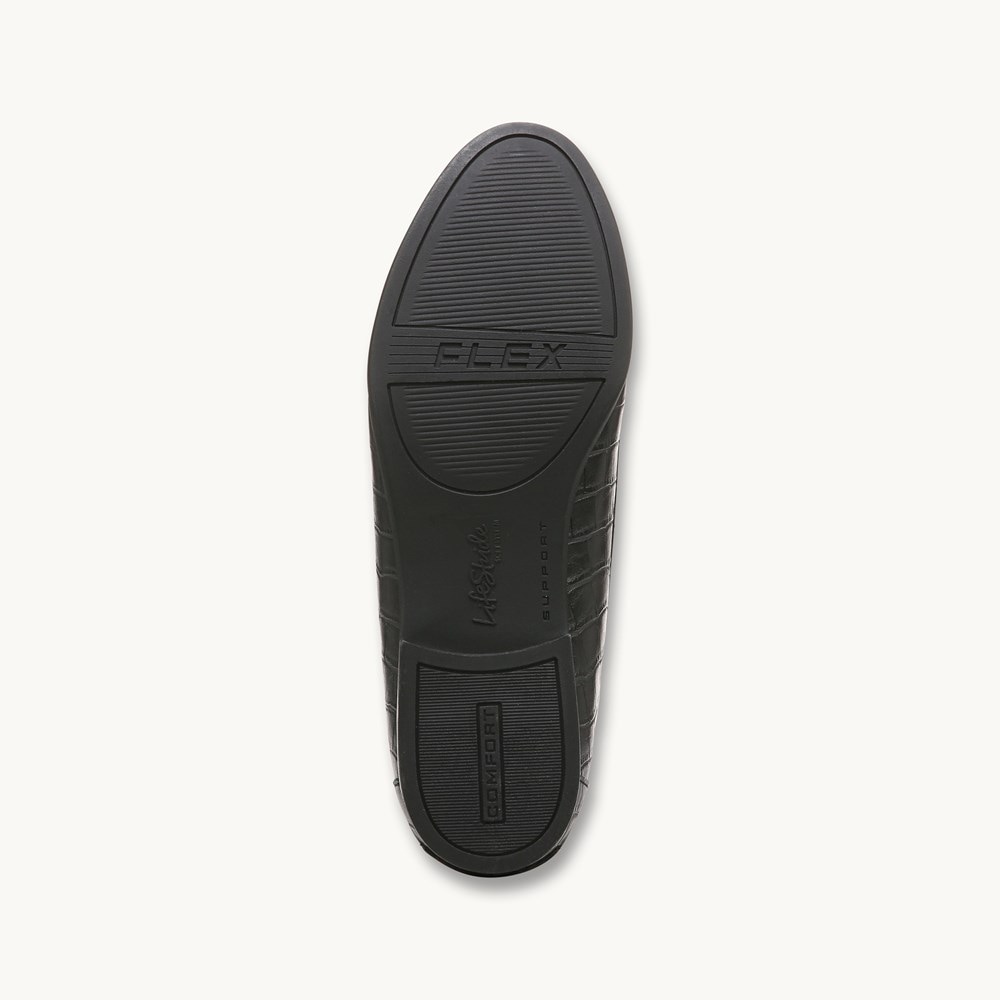 LifeStride Margot Loafer - Black Croc Print Faux Leather