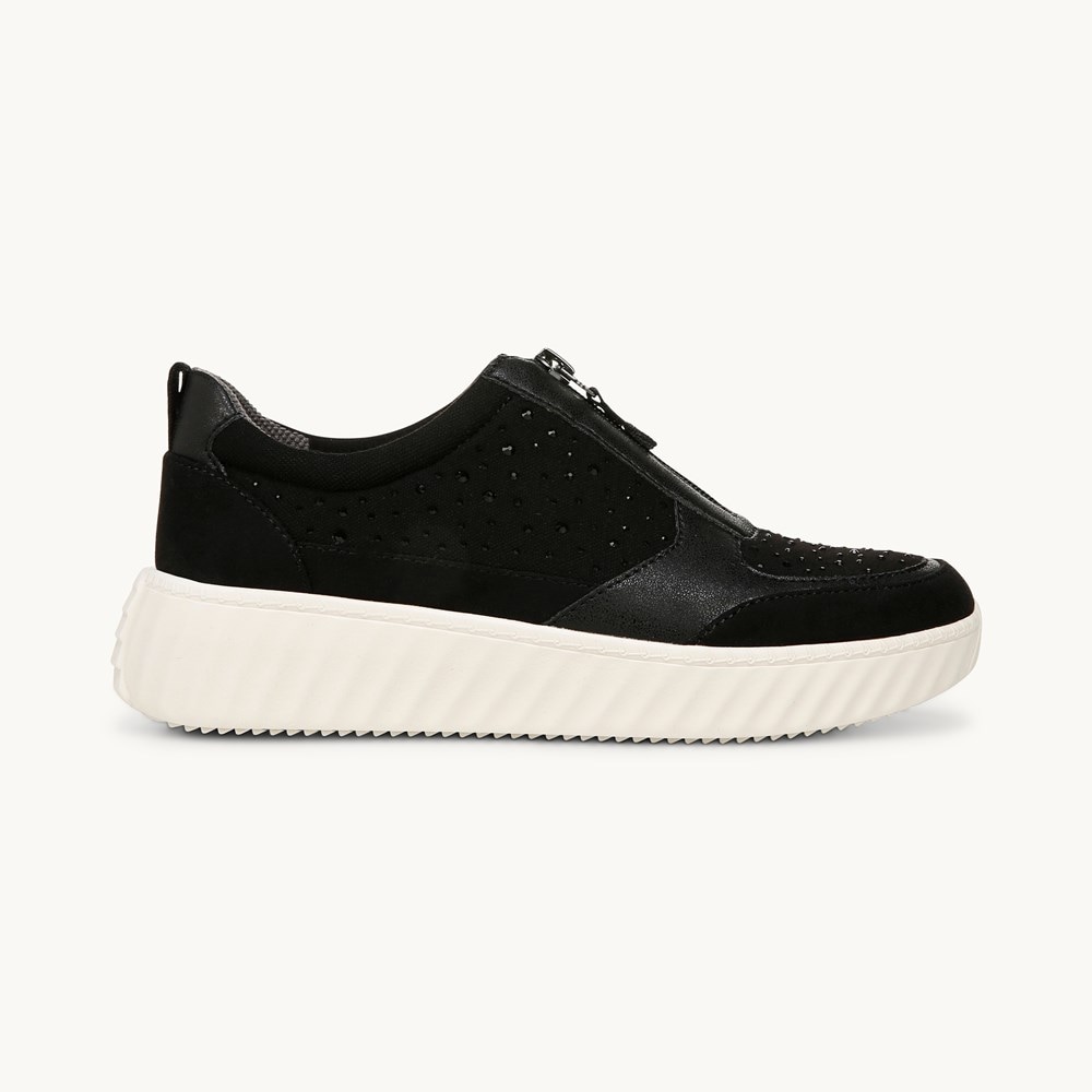 LifeStride Winner Sneaker - Black W/ Rhinestones