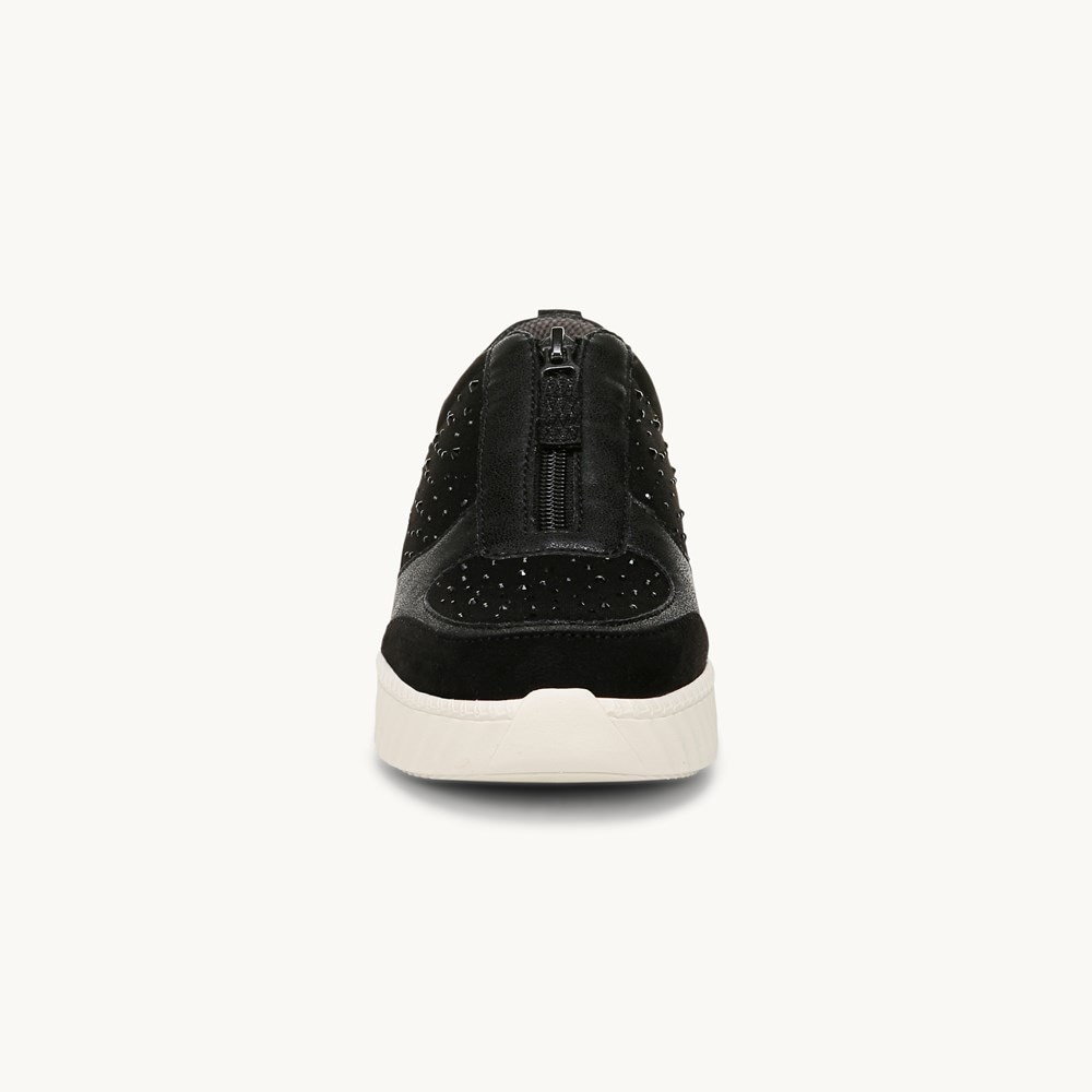 LifeStride Winner Sneaker - Black W/ Rhinestones
