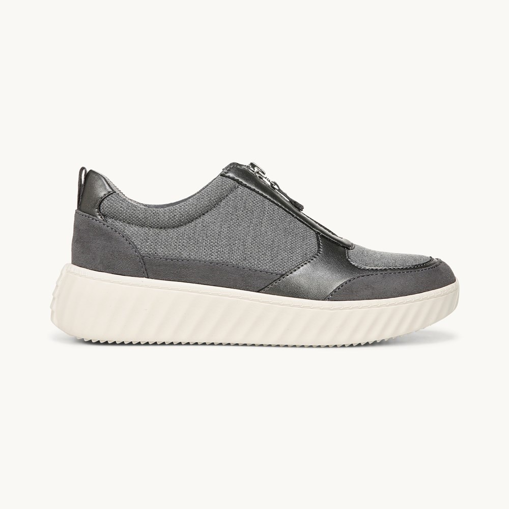 LifeStride Winner Sneaker - Grey Textured Fabric