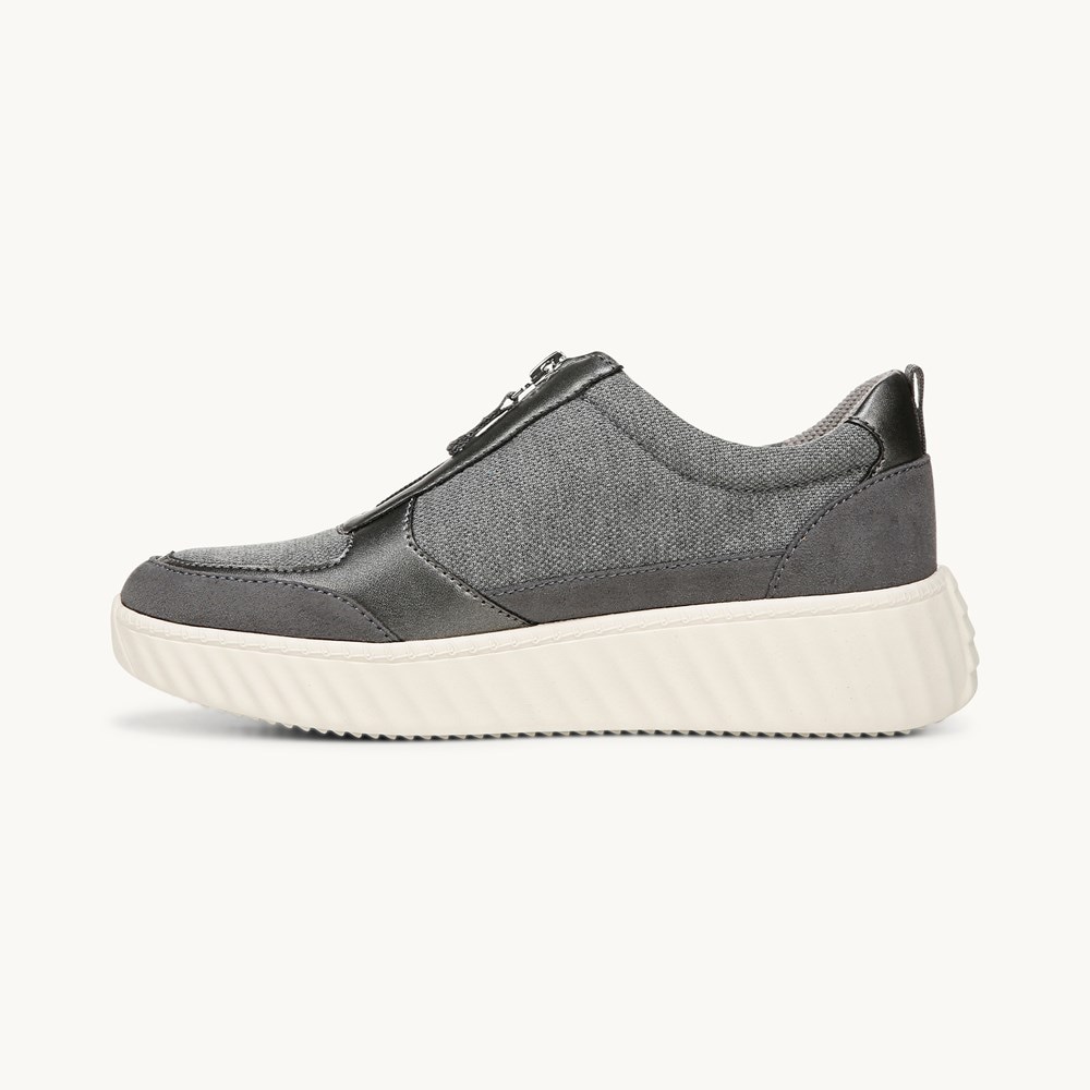 LifeStride Winner Sneaker - Grey Textured Fabric