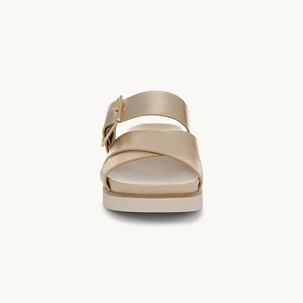 LifeStride Getaway Sandal - Gold Faux Leather