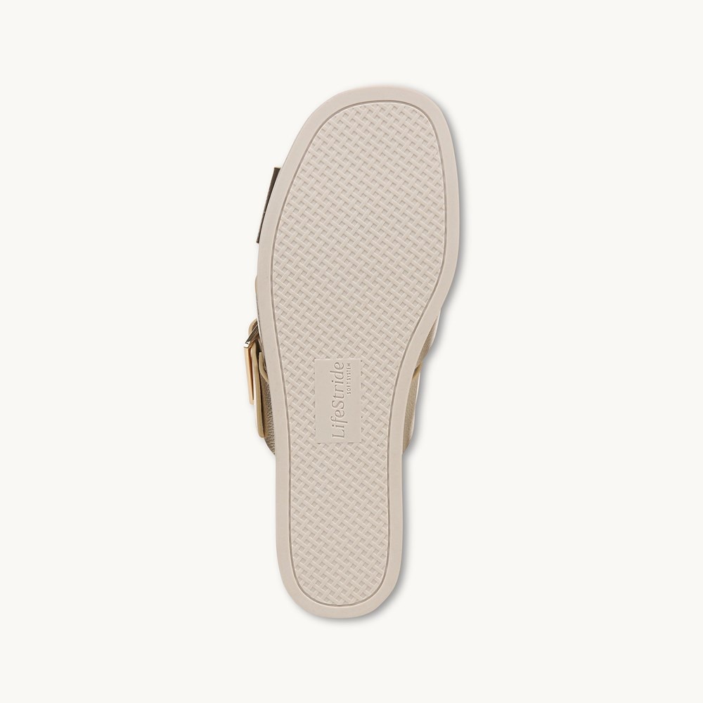 LifeStride Getaway Sandal - Gold Faux Leather