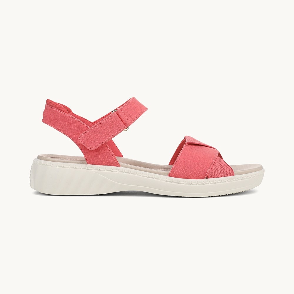 LifeStride Lane Strappy Sandal - Coral Beach Denim Fabric