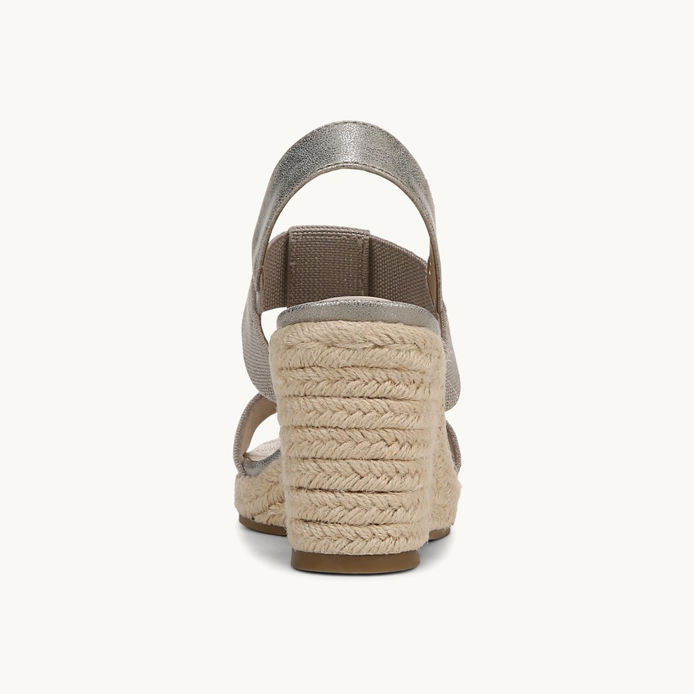 LifeStride Tallulah Espadrille Wedge Sandal - Taupe Faux Leather