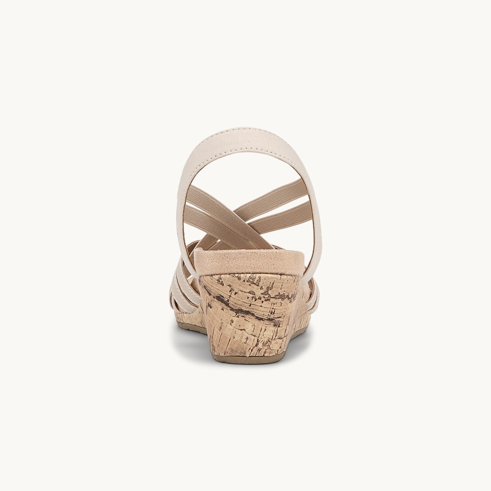 LifeStride Mallory Wedge Sandal - Almond Milk Fabric