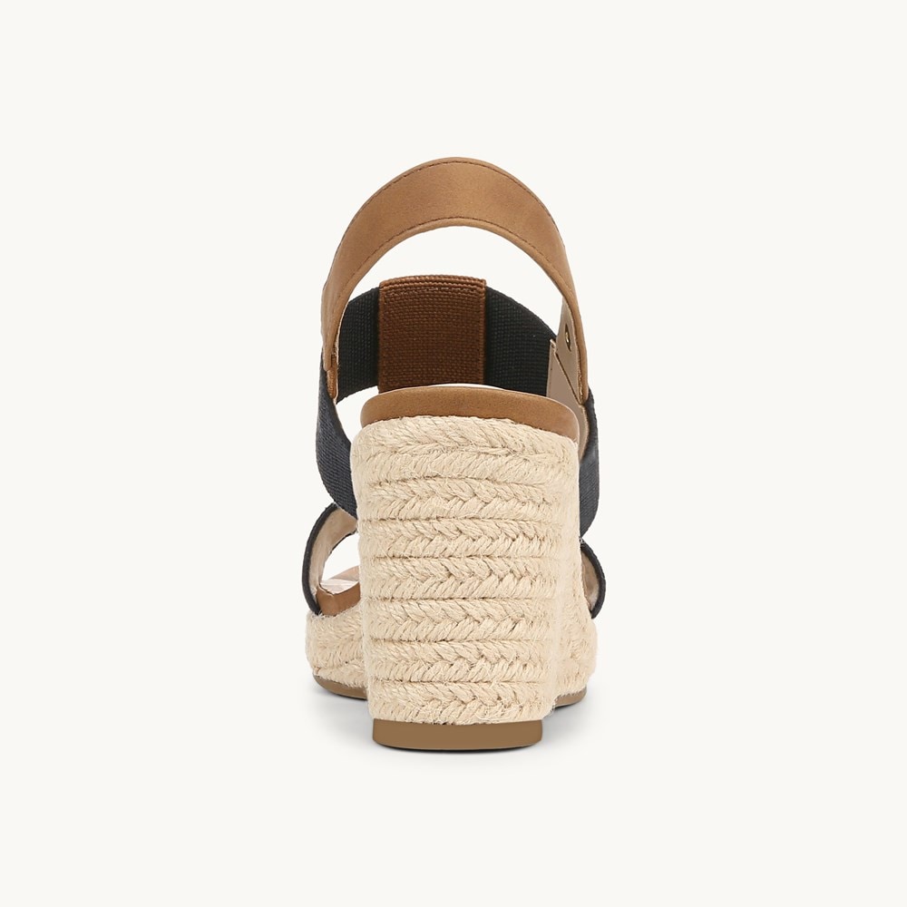 LifeStride Tallulah Espadrille Wedge Sandal - Navy/Natural Faux Leather