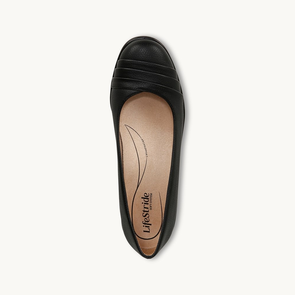 LifeStride Jenna Slip On - Black Faux Leather