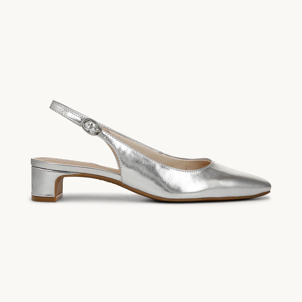 LifeStride Lorena Slingback - Silver Faux Leather
