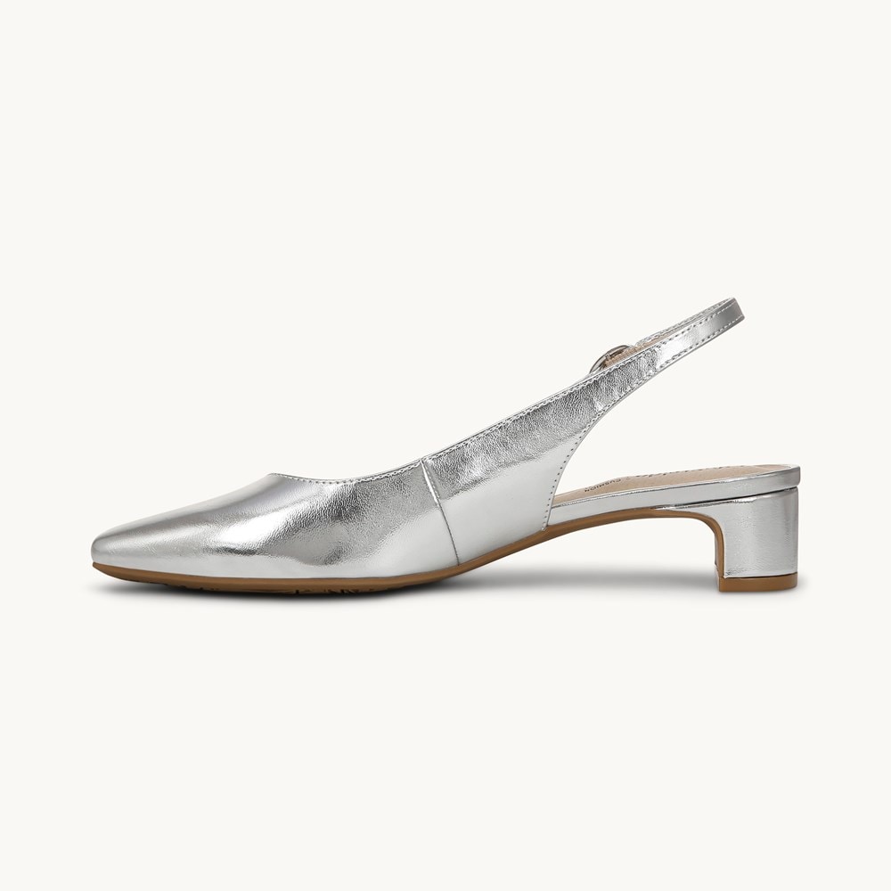 LifeStride Lorena Slingback - Silver Faux Leather