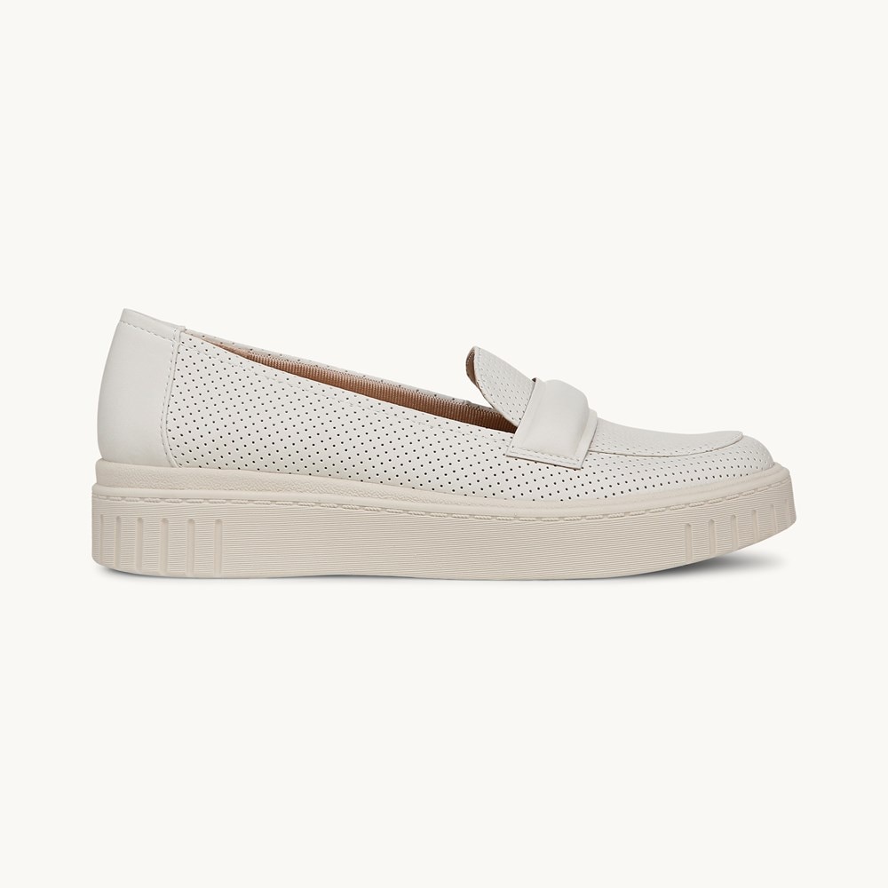 LifeStride Geneva Loafer - Cloud White Faux Leather