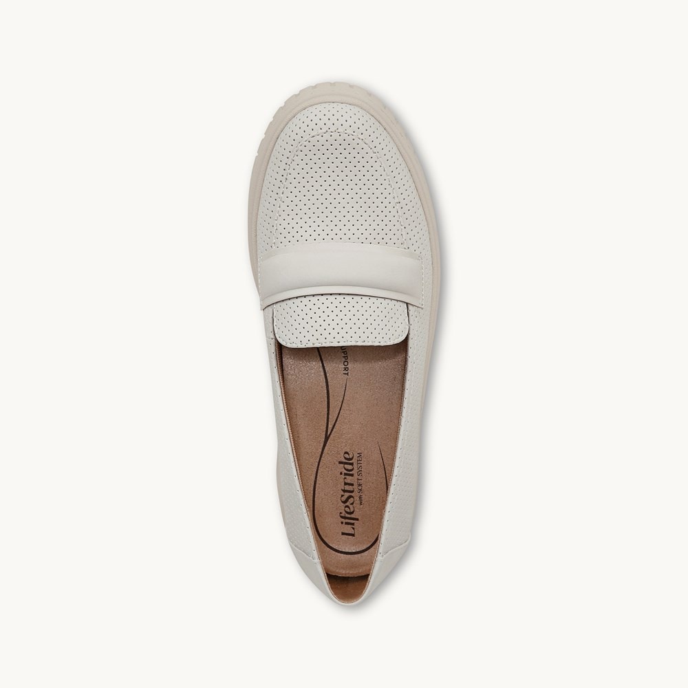 LifeStride Geneva Loafer - Cloud White Faux Leather