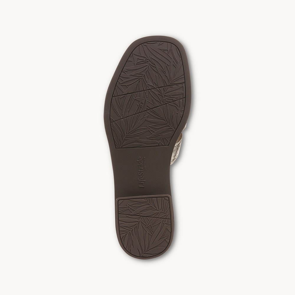 LifeStride Royalty Bit Sandal - Platino Gold Faux Leather