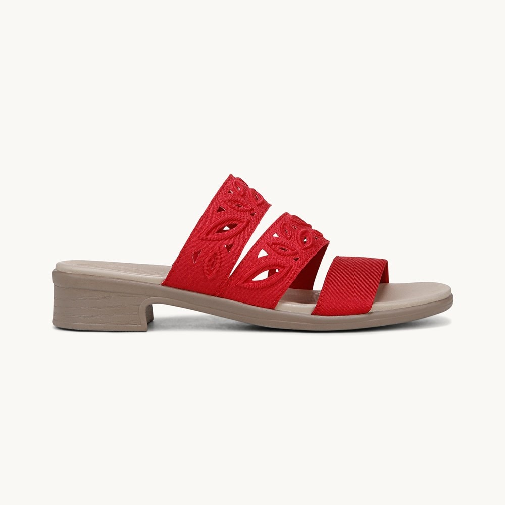 LifeStride Poppy Strappy Sandal - Fire Red Shimmer Fabric