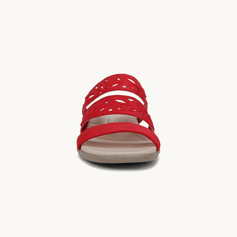 LifeStride Poppy Strappy Sandal - Fire Red Shimmer Fabric