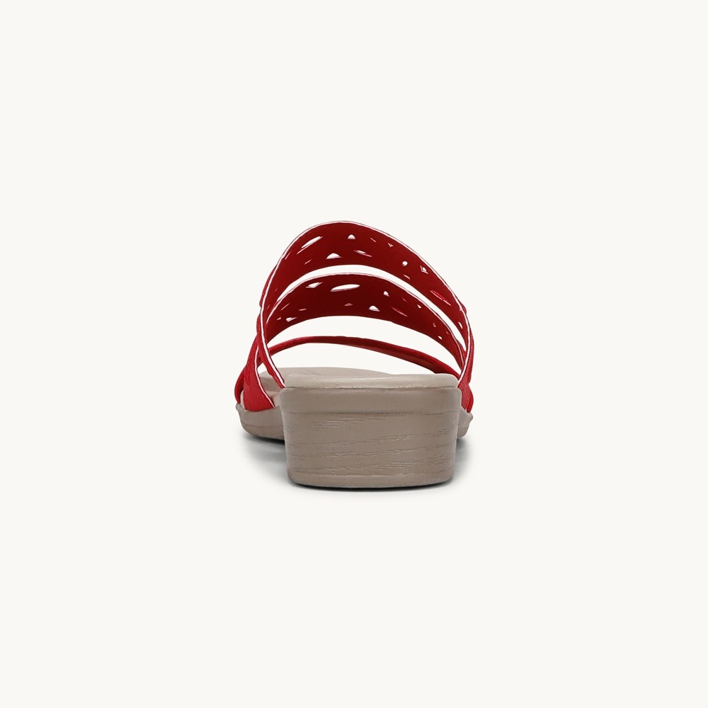 LifeStride Poppy Strappy Sandal - Fire Red Shimmer Fabric