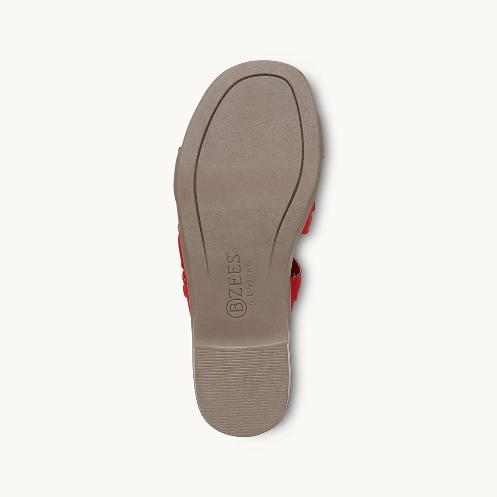 LifeStride Poppy Strappy Sandal - Fire Red Shimmer Fabric