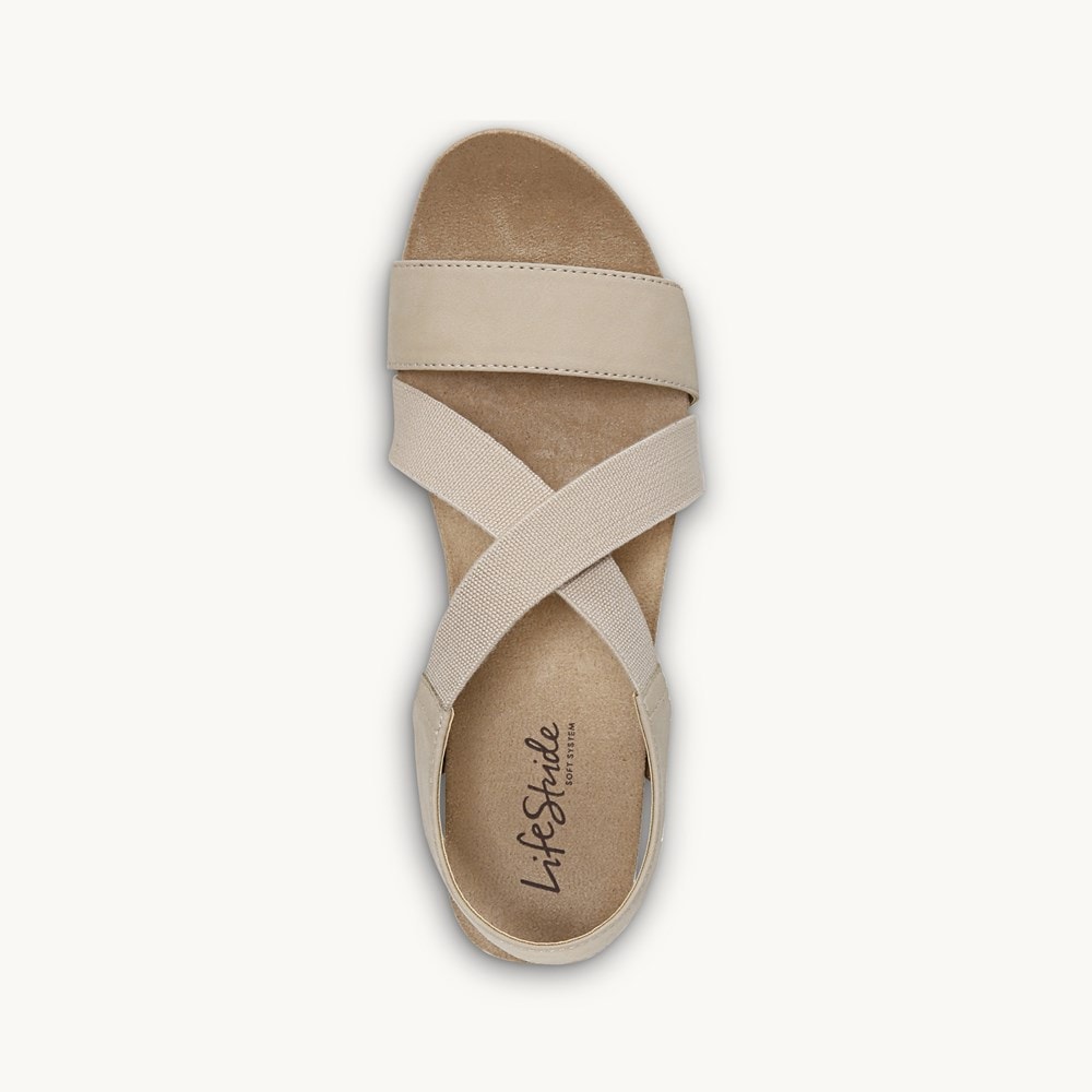 LifeStride Mexico Wedge Sandal - Bone