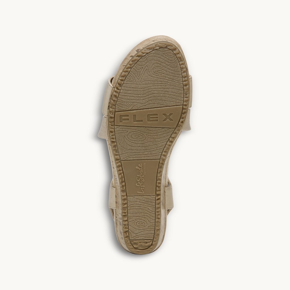 LifeStride Mexico Wedge Sandal - Bone
