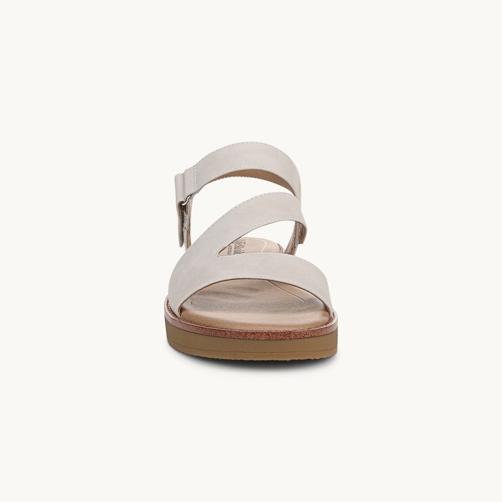 LifeStride Waverly Strappy Sandal - Stone Beige Faux Leather