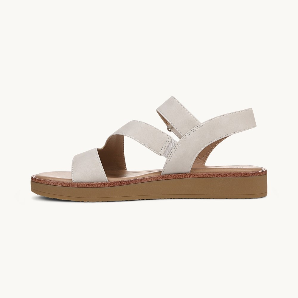 LifeStride Waverly Strappy Sandal - Stone Beige Faux Leather
