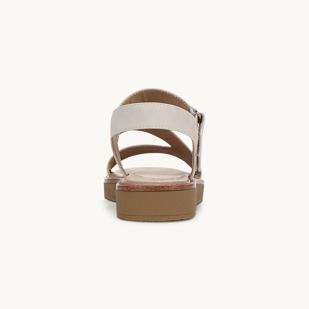 LifeStride Waverly Strappy Sandal - Stone Beige Faux Leather