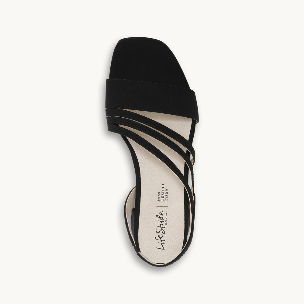 LifeStride Joy 2 Strappy Dress Sandal - Black Fabric
