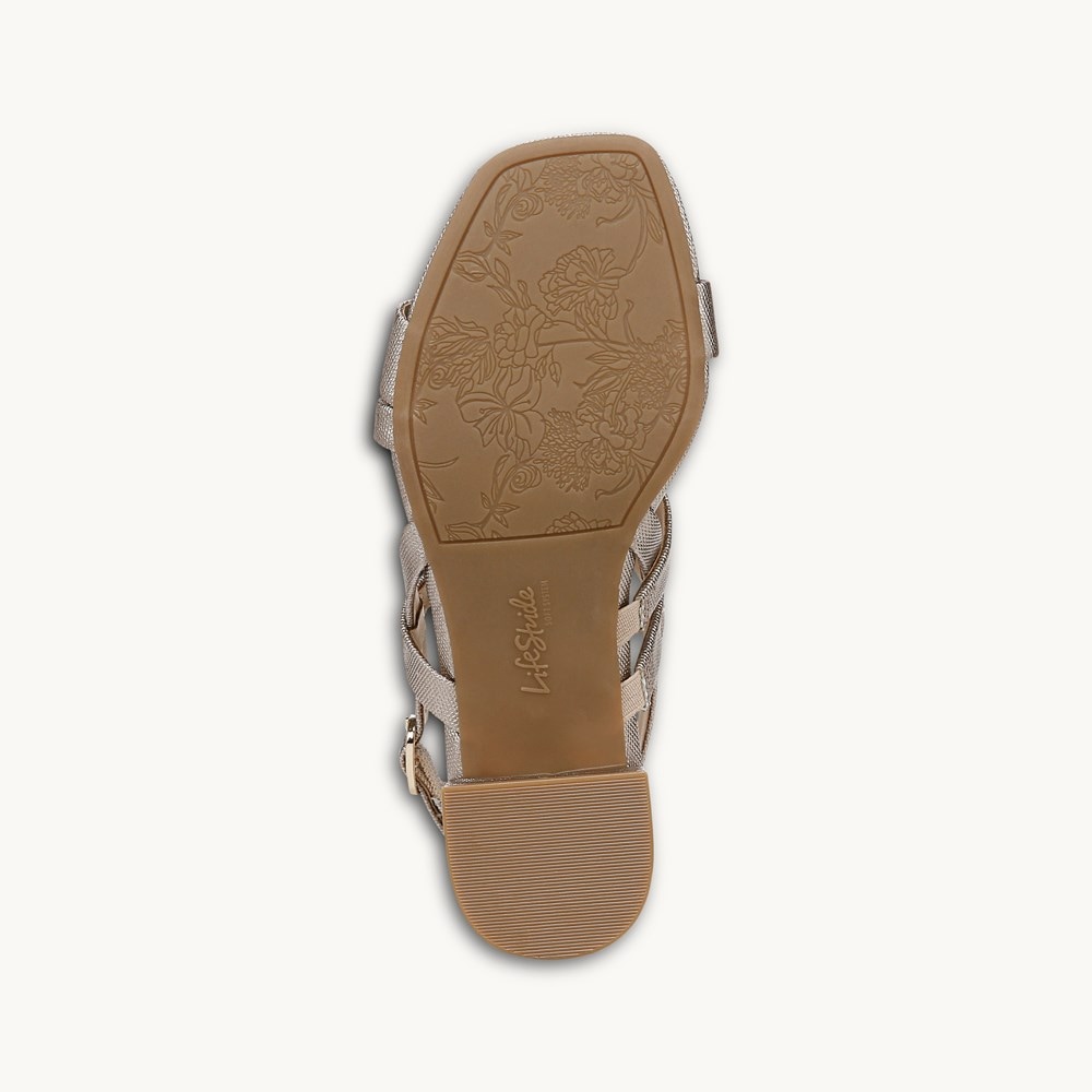LifeStride Janet Strappy Dress Sandal - Bronze Faux Leather