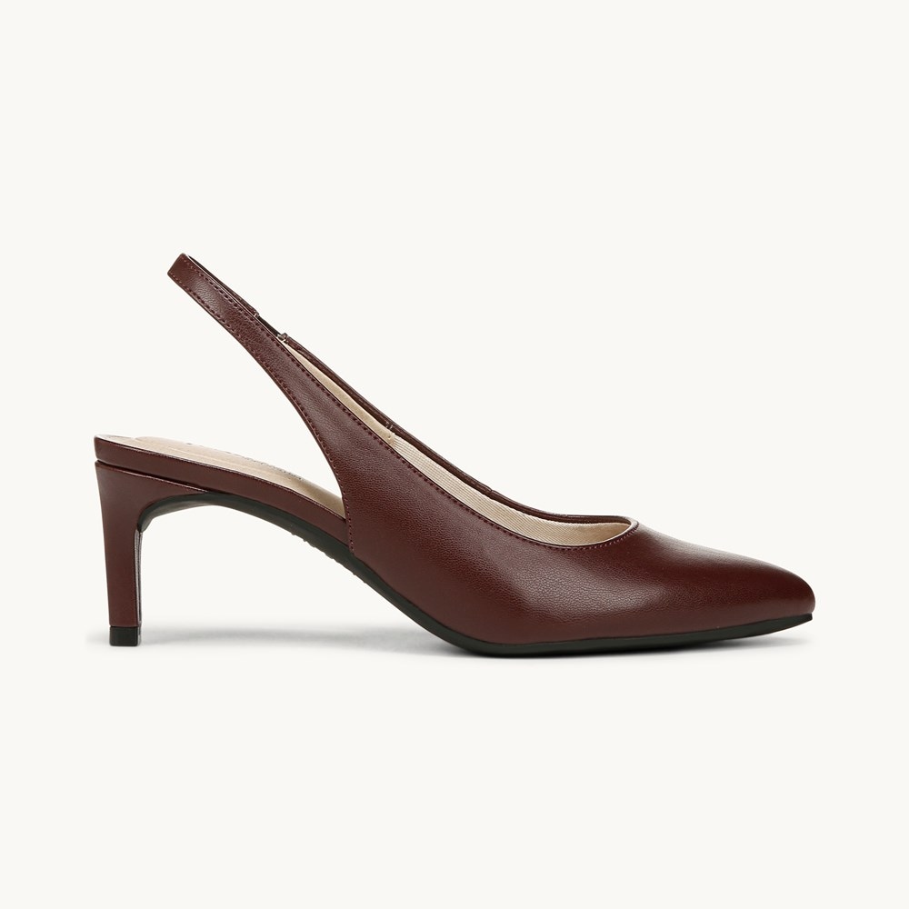 LifeStride Annalise Slingback Pump - California Wine Red Faux Leather
