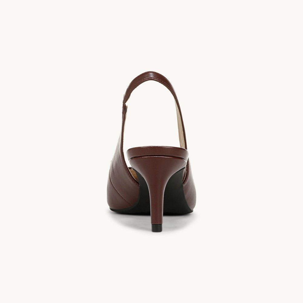 LifeStride Annalise Slingback Pump - California Wine Red Faux Leather