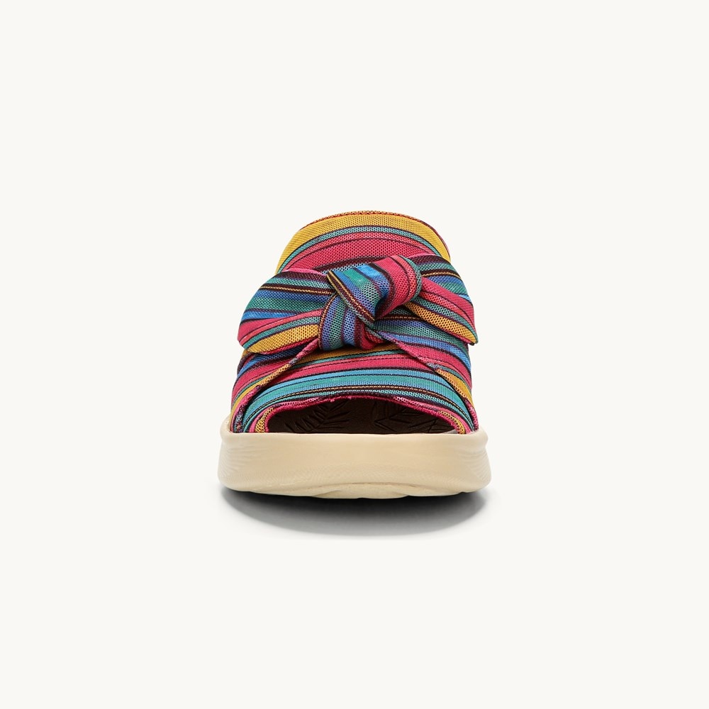 LifeStride Smile Wedge Sandal - Raspberry Stripe Fabric
