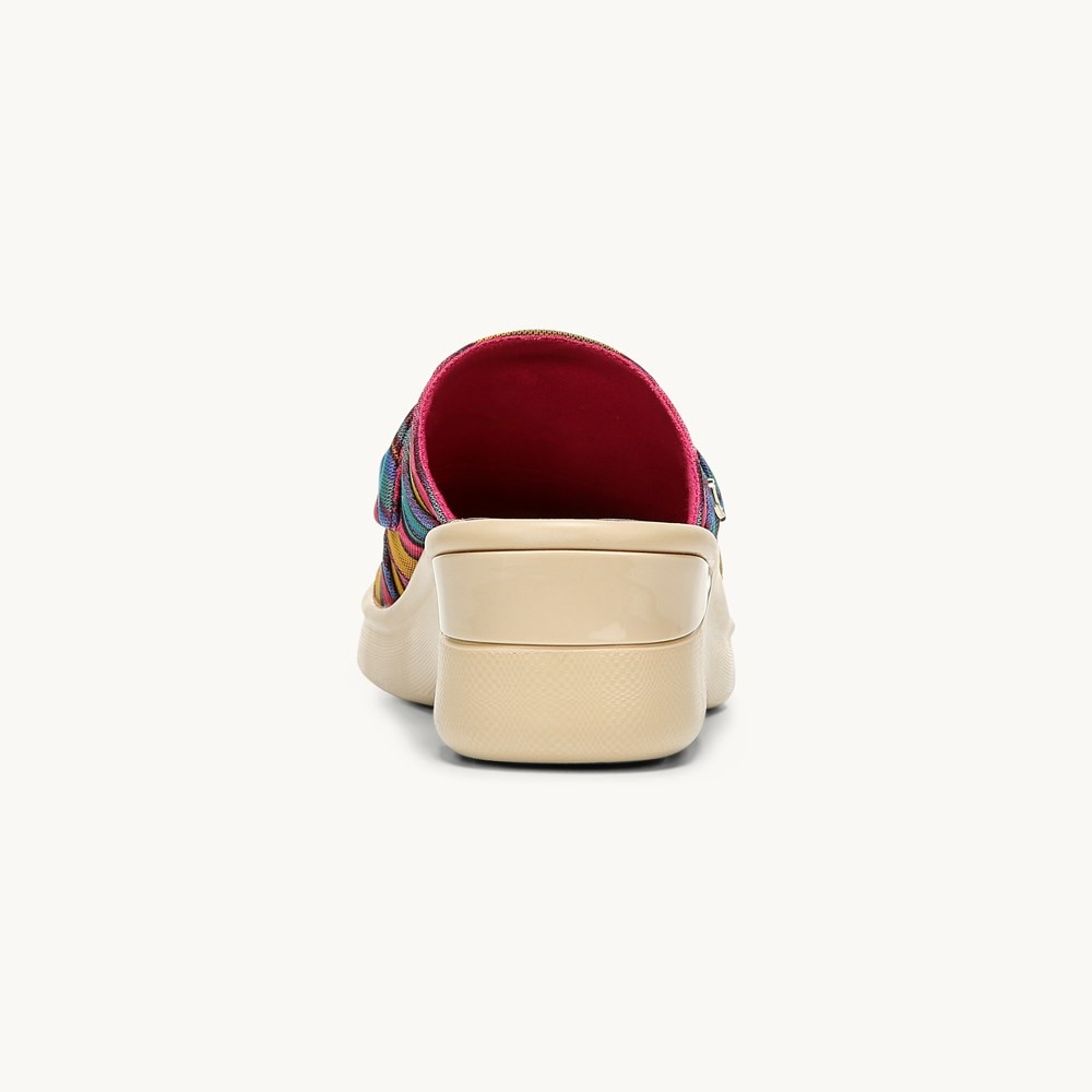 LifeStride Smile Wedge Sandal - Raspberry Stripe Fabric