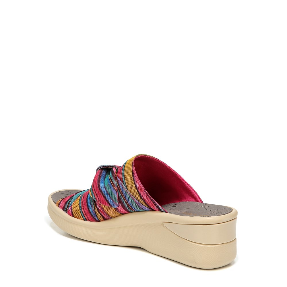 LifeStride Smile Wedge Sandal - Raspberry Stripe Fabric
