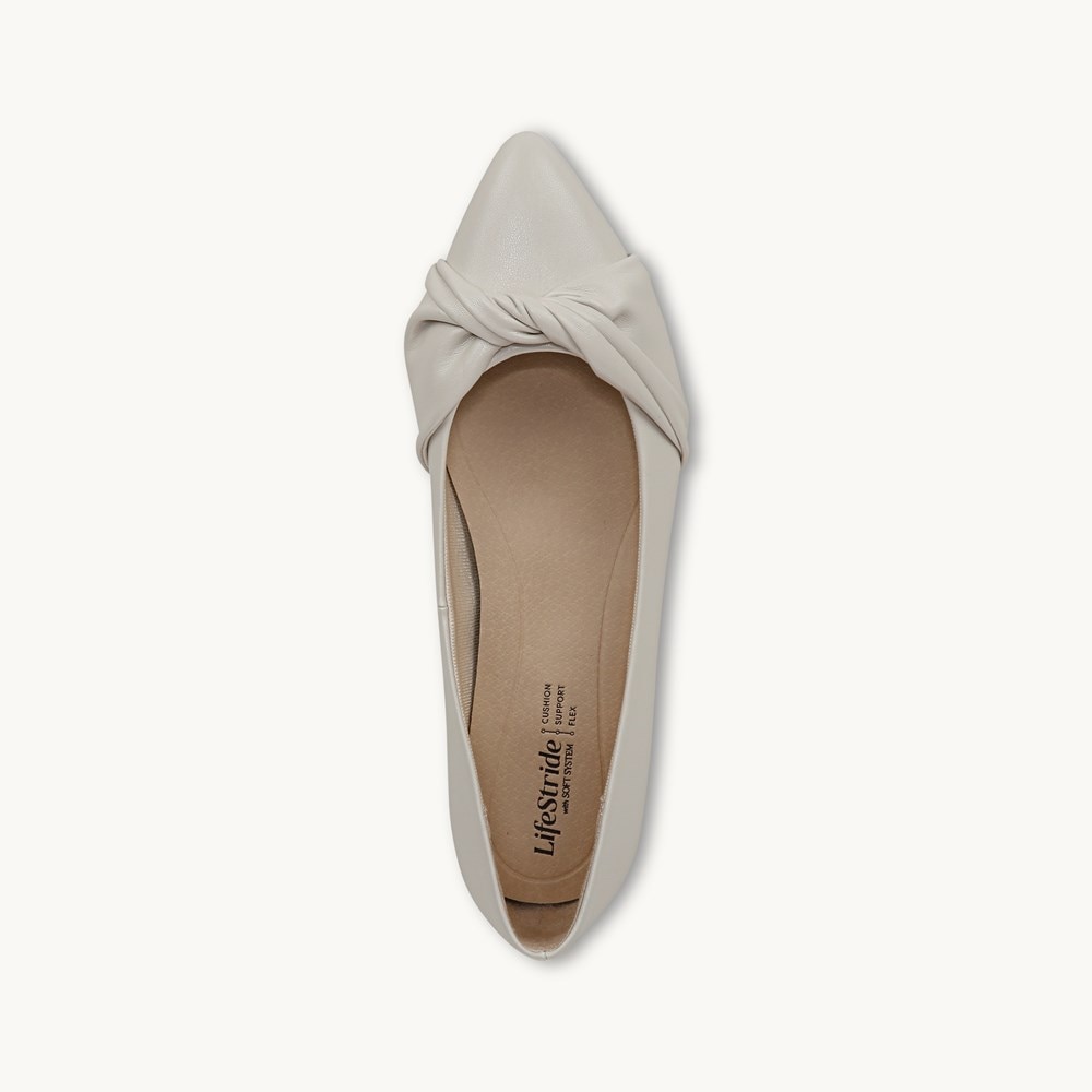 LifeStride Palm Ballet Flat - Bone Faux Leather
