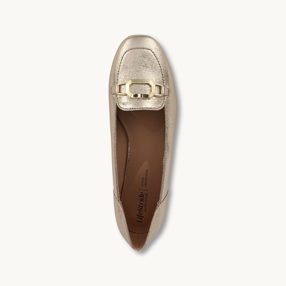 LifeStride Celine Ballet Flat - Platino Gold Faux Leather
