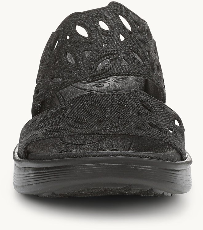 LifeStride Delight Wedge Sandal - Black Shimmer Fabric