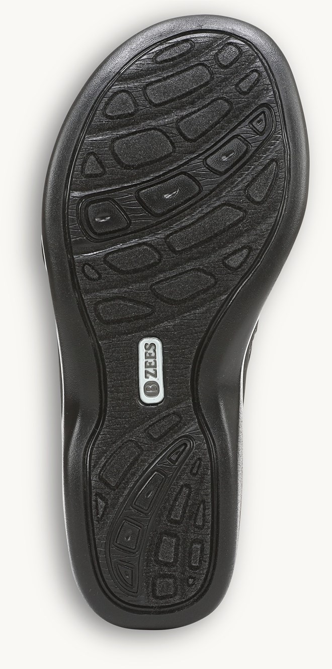 LifeStride Delight Wedge Sandal - Black Shimmer Fabric