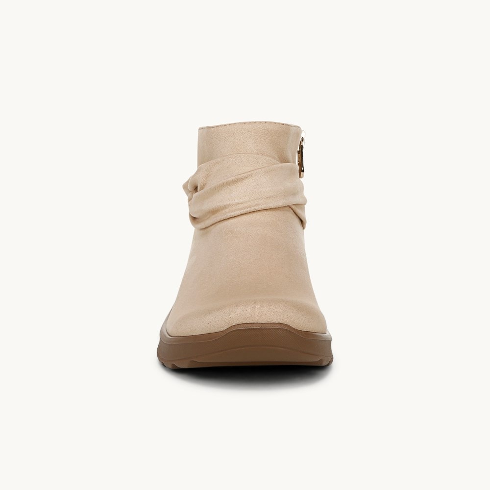 LifeStride Gemma Ankle Bootie - Light Tan Microfiber