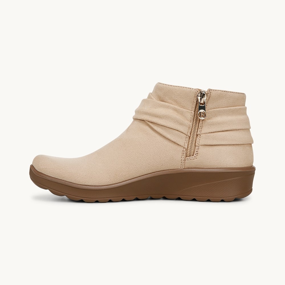 LifeStride Gemma Ankle Bootie - Light Tan Microfiber