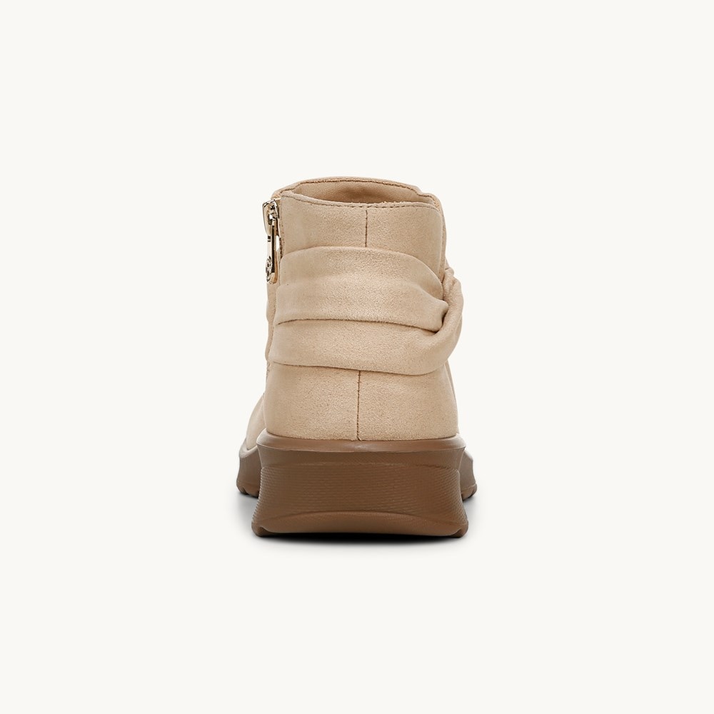 LifeStride Gemma Ankle Bootie - Light Tan Microfiber