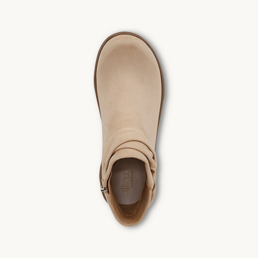 LifeStride Gemma Ankle Bootie - Light Tan Microfiber