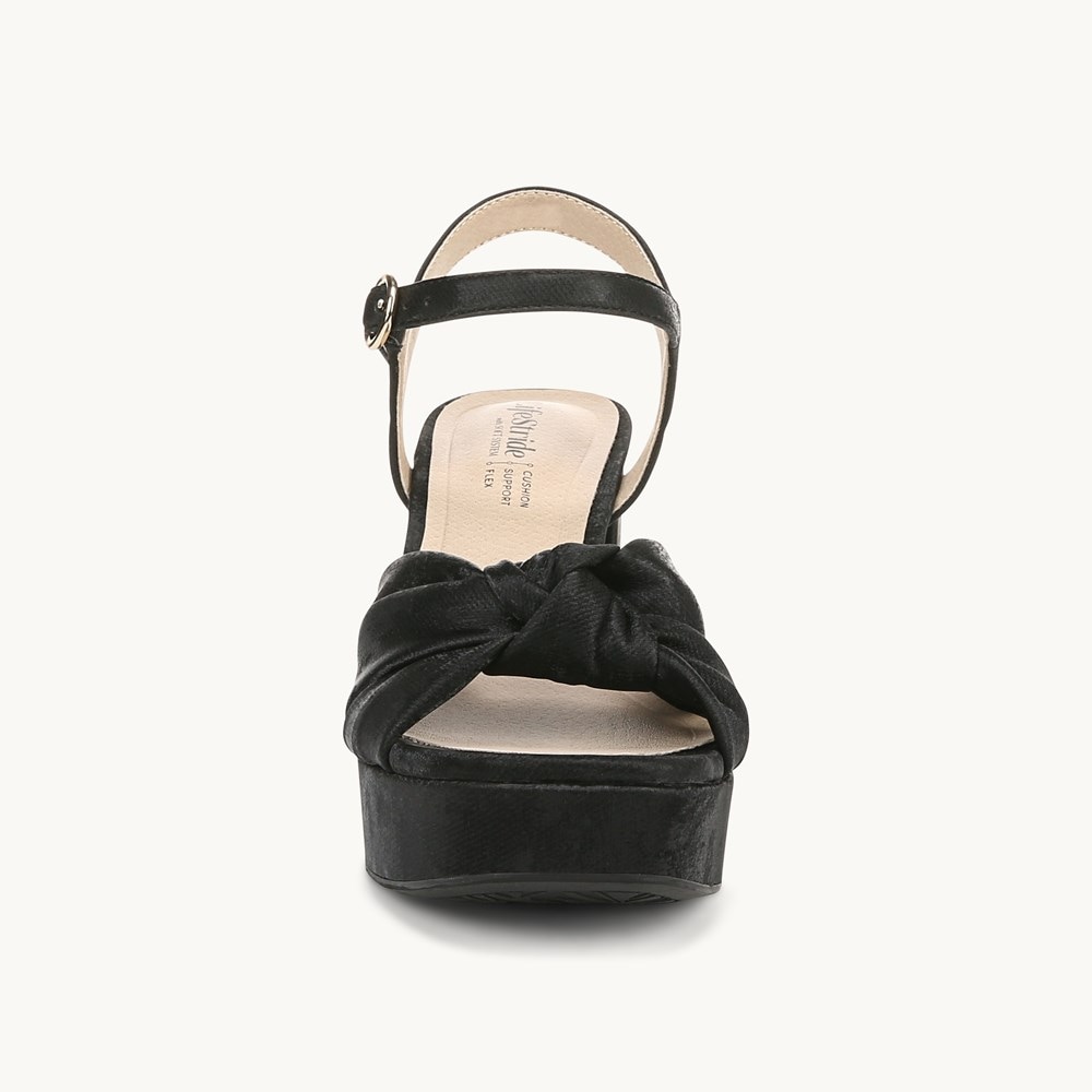 LifeStride August Dress Sandal - Black Faux Leather